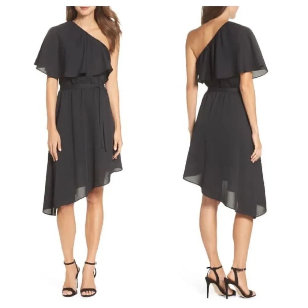 Charles Henry One-Shoulder Asymmetrical Dress Sz M